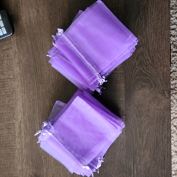 50 Pull string purple mesh bags - Picture 1 of 3